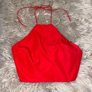 Lulus red-bow tie halter top